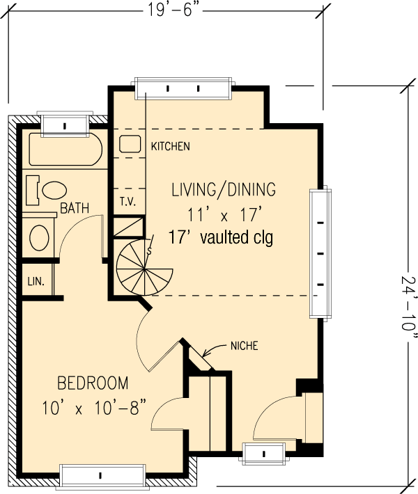 Cottage Narrow Lot Level One of Plan 90366