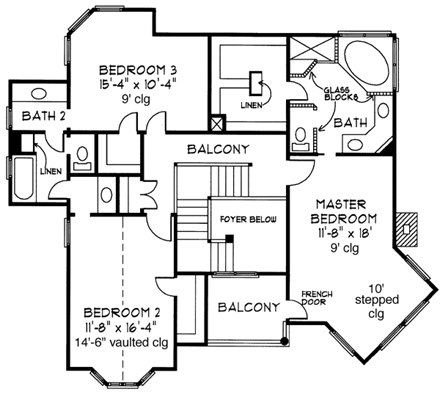 House Plan 90367 Second Level Plan
