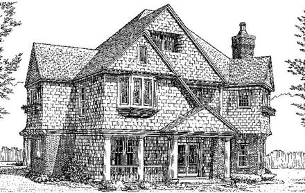 Country Craftsman Elevation of Plan 90367