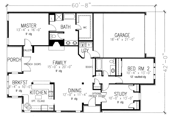 Contemporary Craftsman European One-Story Level One of Plan 90369