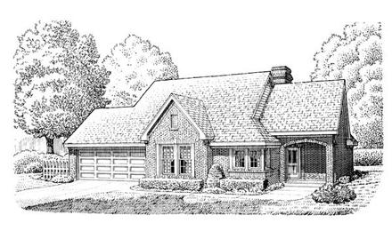 Contemporary Country European One-Story Elevation of Plan 90383