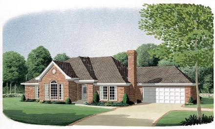 European One-Story Traditional Elevation of Plan 90394