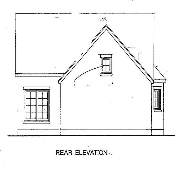 Cottage Country European Narrow Lot Traditional Rear Elevation of Plan 90398