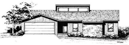 Contemporary One-Story Ranch Elevation of Plan 90403