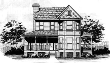 Craftsman Farmhouse Southern Elevation of Plan 90406