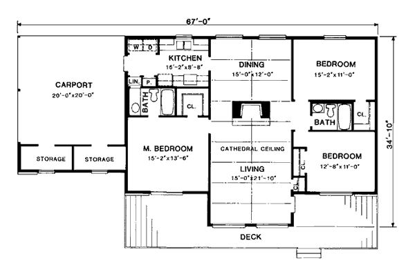 Contemporary One-Story Ranch Level One of Plan 90412