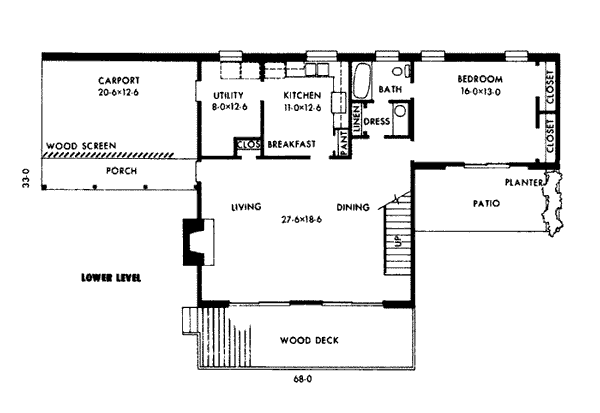 House Plan 90418 Level One