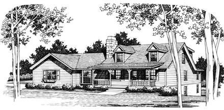 Country Elevation of Plan 90436