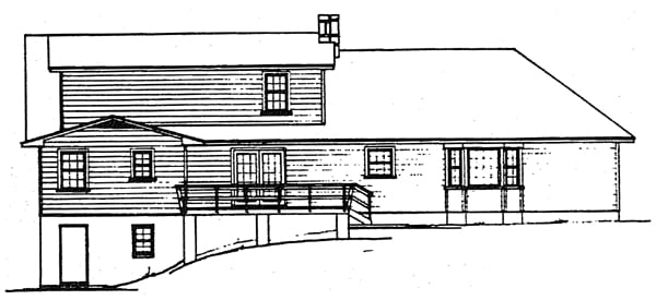 Country Rear Elevation of Plan 90436