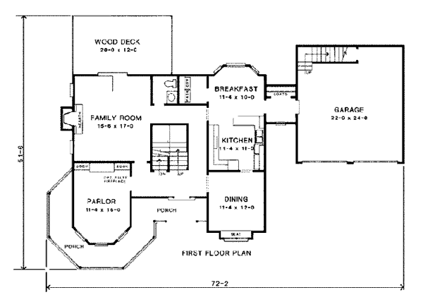Country Craftsman Farmhouse Southern Level One of Plan 90453