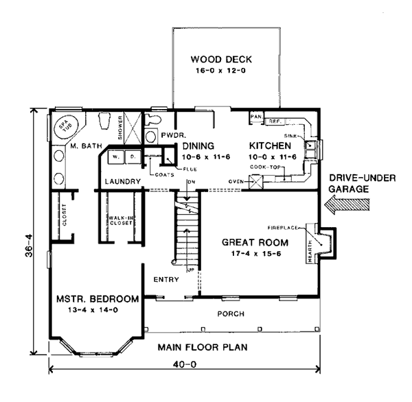 Country Farmhouse Level One of Plan 90457