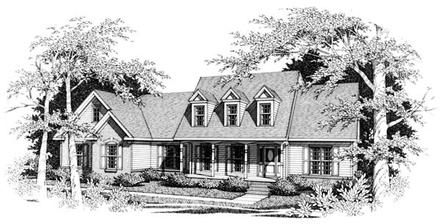 Cape Cod Elevation of Plan 90474