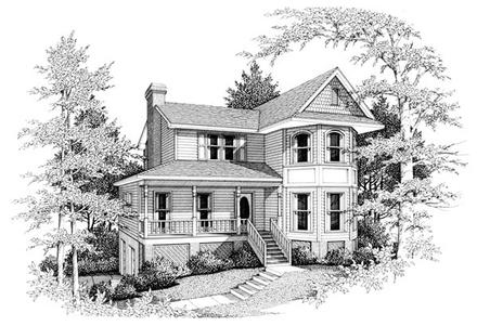 Country Southern Elevation of Plan 90475