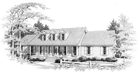Cape Cod Country Elevation of Plan 90478