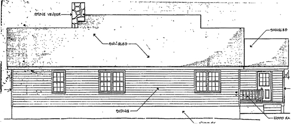 Country Rear Elevation of Plan 90479