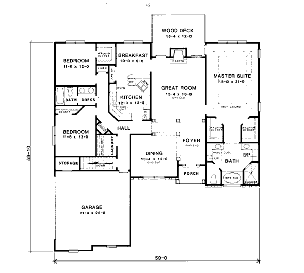 Plan 90484 | Traditional Style with 3 Bed, 2 Bath, 2 Car Garage