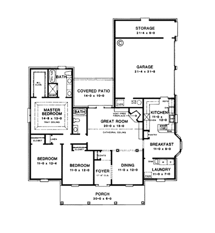 House Plan 90486 First Level Plan