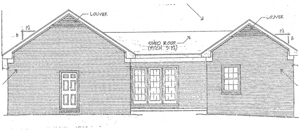 Country Rear Elevation of Plan 90486