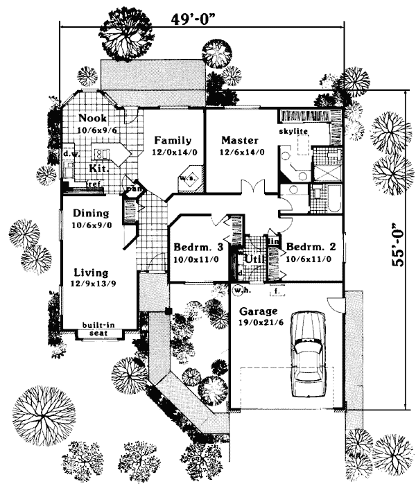Plan 90540 | Contemporary House with 3 Bed, 2 Bath, 2 Car