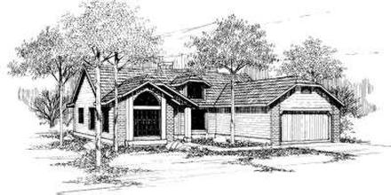 Contemporary Elevation of Plan 90540