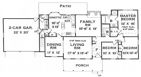 Ranch Level One of Plan 90601