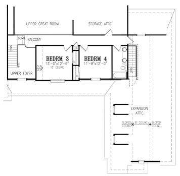 European Farmhouse Traditional Level Two of Plan 90610