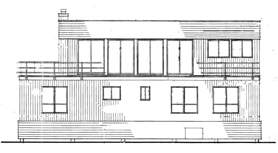 Contemporary Rear Elevation of Plan 90620