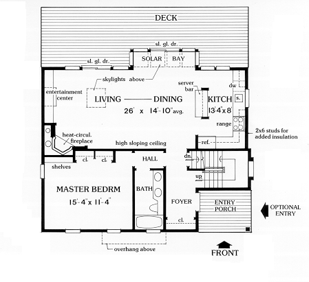 Cabin Contemporary Level One of Plan 90621