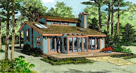 Cabin Contemporary Elevation of Plan 90621