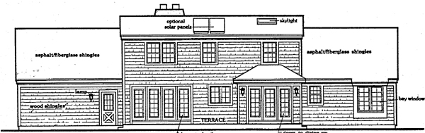 Country Traditional Rear Elevation of Plan 90624