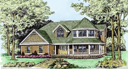 Country Farmhouse Victorian Elevation of Plan 90647