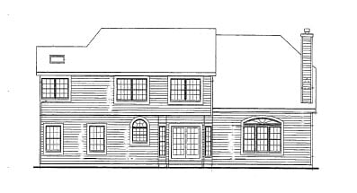 Country Farmhouse Victorian Rear Elevation of Plan 90647