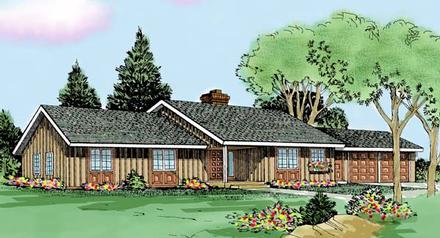Contemporary Country Ranch Elevation of Plan 90676