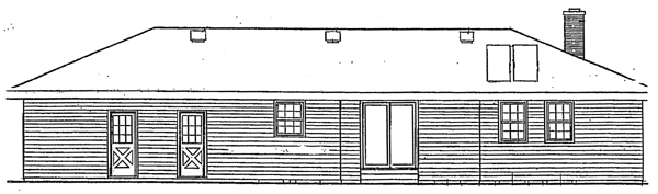 Florida Traditional Rear Elevation of Plan 90682