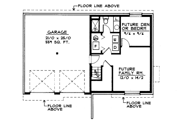 Traditional Lower Level of Plan 90704