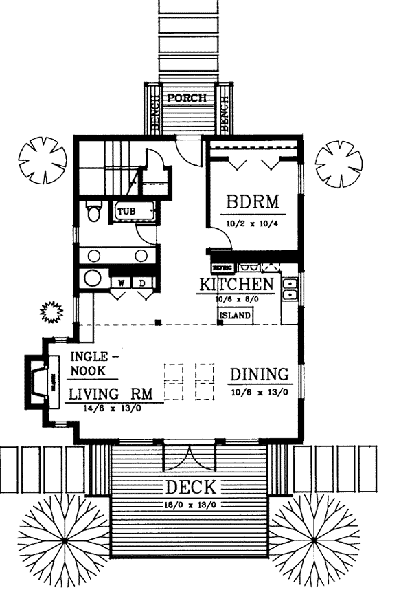 Contemporary Narrow Lot Level One of Plan 90707