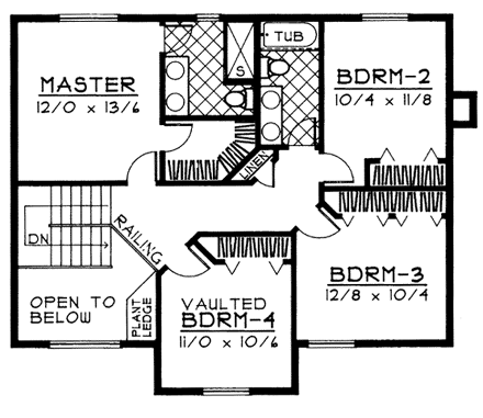 House Plan 90708 Second Level Plan