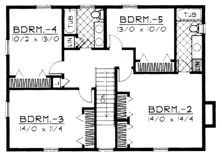House Plan 90709 Second Level Plan