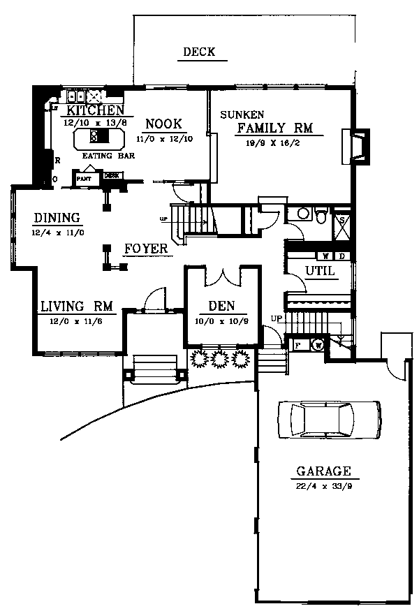 Contemporary Prairie Style Southwest Level One of Plan 90715
