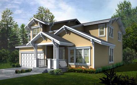 Craftsman Narrow Lot Elevation of Plan 90716