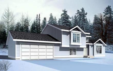 Ranch Traditional Elevation of Plan 90726
