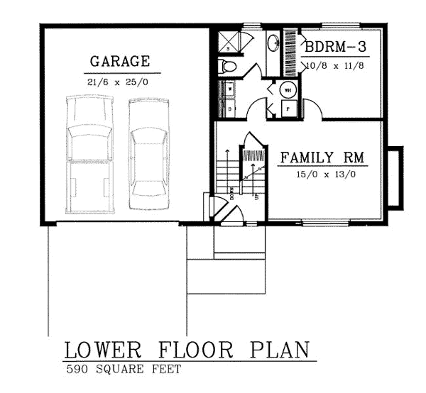 Traditional Lower Level of Plan 90730