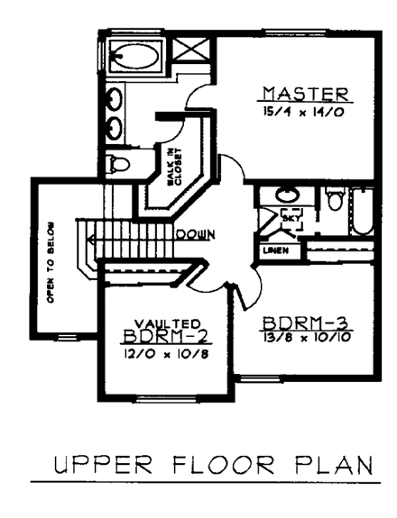 House Plan 90737 Second Level Plan