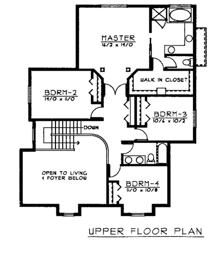 House Plan 90738 Second Level Plan