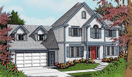 Colonial Traditional Elevation of Plan 90739