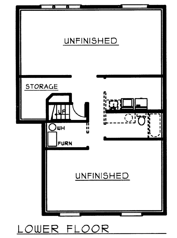 Colonial Traditional Lower Level of Plan 90740