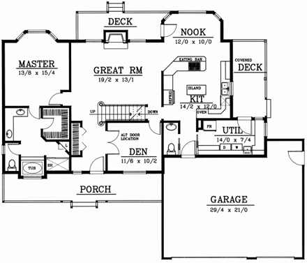 House Plan 90742 First Level Plan