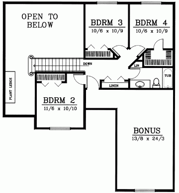 Country Farmhouse Level Two of Plan 90742