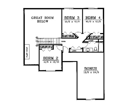 House Plan 90744 Second Level Plan