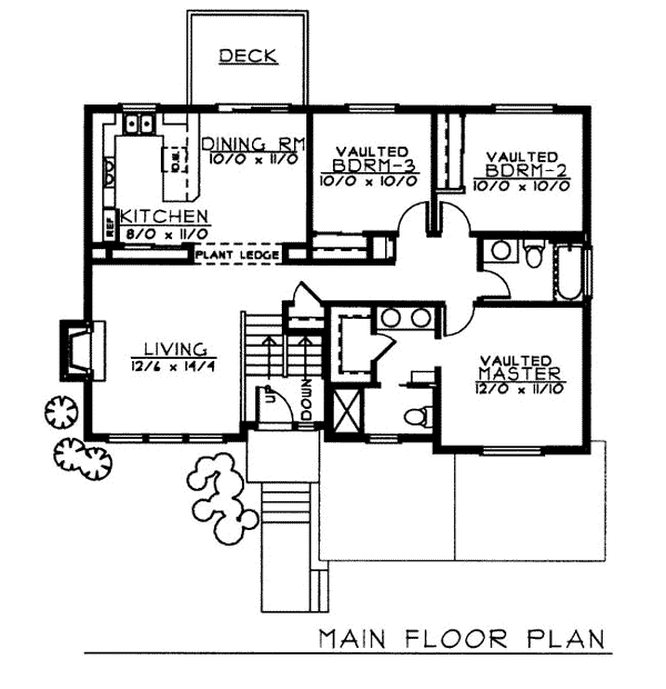 One-Story Traditional Level One of Plan 90745